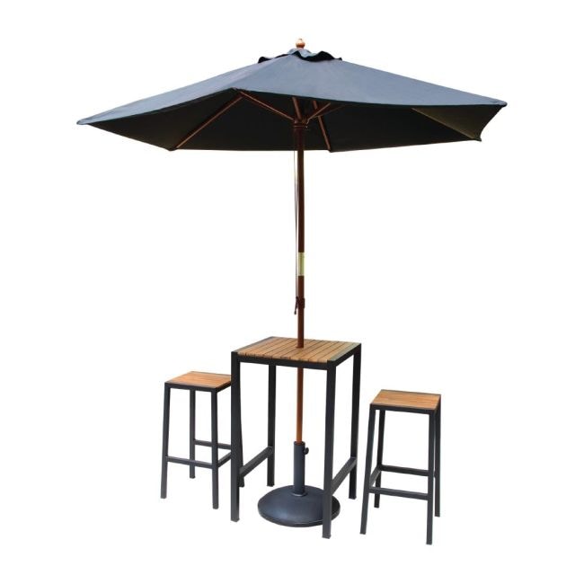 Bolero barkruk staal en acaciahout