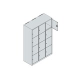 thumbnail of C+P Schließfachschrank Classic PLUS, 3 Abteile, 1850x1200x500mm, 7035/5010