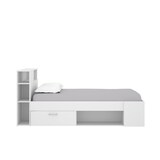 thumbnail of Dmora Letto per bambini Cristallo, Lettino per cameretta con testiera, Struttura per letto singolo con cassetto e scaffali, 218x99h96 cm, Bianco
