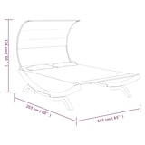 thumbnail of vidaXL Sonnenliege mit Dach 165x203x126 cm Bugholz Massiv Anthrazit