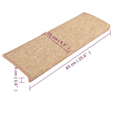thumbnail of vidaXL Stufenmatten 15 Stk. 65x21x4 cm Hellbraun Rechteckiger Rand