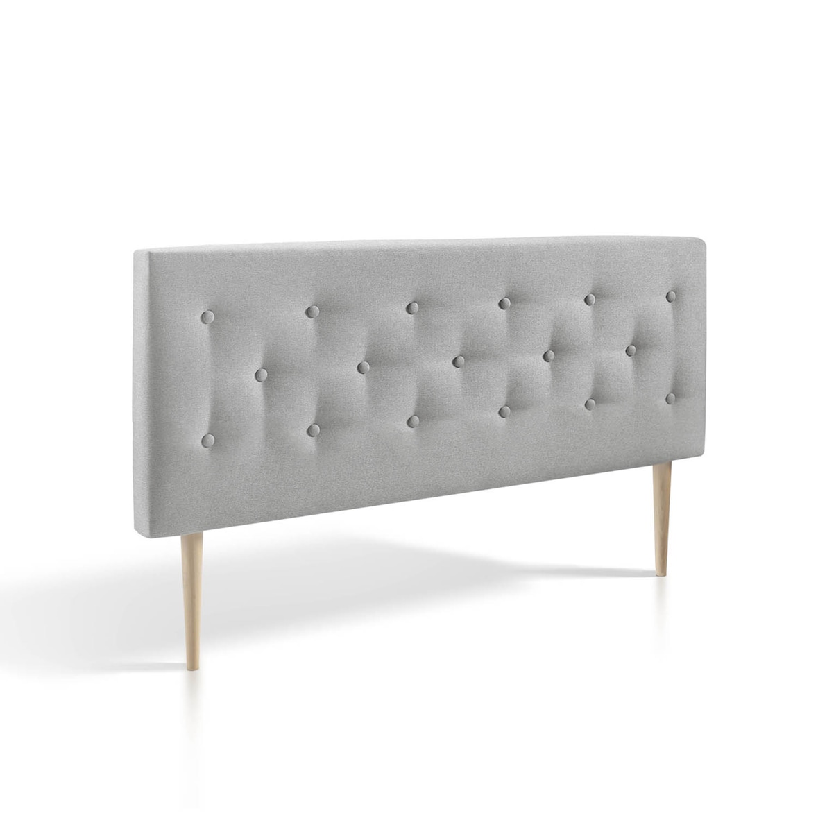 Cabecero tapizado Oslo 150x100 cm, capitone en Tela Gris, 8 cm de profundidad