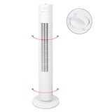 thumbnail of Clatronic TVL 3770 Oszillierender Turmventilator, 3 Geschwindigkeit, Standventilator Leise, Timer, Weiß, 35W