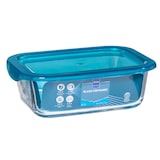 thumbnail of METRO Professional Recipiente de cristal, 190 mm, 82 cl, rectangular, con tapa de plástico, turquesa