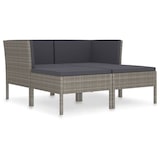 thumbnail of vidaXL 4-delige tuin loungeset met kussens poly rattan grijs