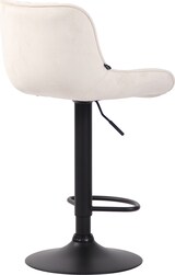 thumbnail of Barhocker BEKIM - Samt Creme 50x50x86 cm Schwarz | Barstuhl Mit Lehne Drehbar Tresenhocker Tresenstuhl Kneipenhocker Kneipenstuhl