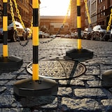 thumbnail of Relaxdays Absperrpfosten mit Kette 4er Set, Kettenpfosten mobil, HxD: 85 x 29 cm, Kettenständer Absperrung, gelb/schwarz