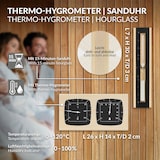 thumbnail of LuxeBath Sauna Zubehör Set 4-tlg, Aluminium & Holz schwarz, Kübel, Kelle, Thermometer & Sanduhr