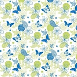 thumbnail of Mank Tischdecke Airlaid Natalie in Blau-Grün, 80 x 80 cm, 20 Stück - Mitteldecke Schmetterlinge Blüten
