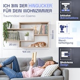 thumbnail of Wandregal Sonoma Eiche Dekor Bücherregal Holz Hängeregal Schweberegal 104x59x20 cm