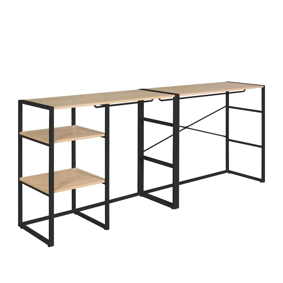 Lot de 2 portants vêtements sous combles KADRA modulables 200x85cm