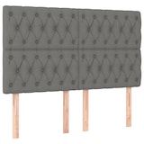 thumbnail of vidaXL Boxspringbett mit Matratze & LED Dunkelgrau 140x190 cm Stoff