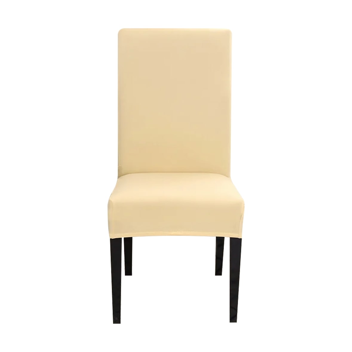 Intirilife 2x Elastische Stuhlhusse Stuhlüberzug in CREME mit 38 - 45 cm Sitzfläche und 45 - 65 cm Lehnenhöhe