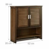 thumbnail of Relaxdays Hängeschrank dunkelbraun LAMELL, Badschrank mit Handtuchhalter, Wandschrank aus Bambus, HBT: 66 x 62 x 20 cm