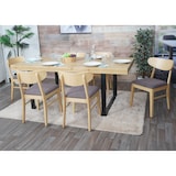 thumbnail of Juego de 2 sillas de comedor HWC-M59, silla de cocina Silla, tela/textil madera maciza ~ estructura color claro, topo