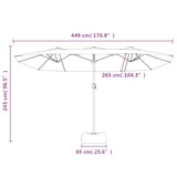 thumbnail of vidaXL Parasol dubbel 449x245 cm antracietkleurig