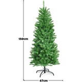 thumbnail of COSTWAY 150 cm hoher Bleistift-Weihnachtsbaum mit warmweißen LED-Lichtern und Klappsystem