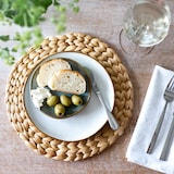 thumbnail of HMF Tischset rund geflochten aus Wasserhyazinthe, Platzset abwaschbar, 6er Set, 30 cm