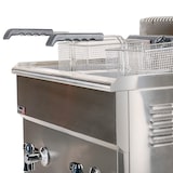 thumbnail of Romux® Friteuse À Gaz Butane Professionnelle 18+18 Litres Double de Table | Friteuse en Acier Inoxydable avec Robinet de Vidange 24000 W
