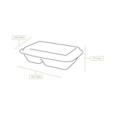 thumbnail of BIOZOYG 50 Stück Menübox 25 x 16,5 x 6,1 cm 2-geteilte, weiße Menüboxen aus Zuckerrohr, Bagasse, mit Klappdeckel Menüschachteln, Speiseschachteln