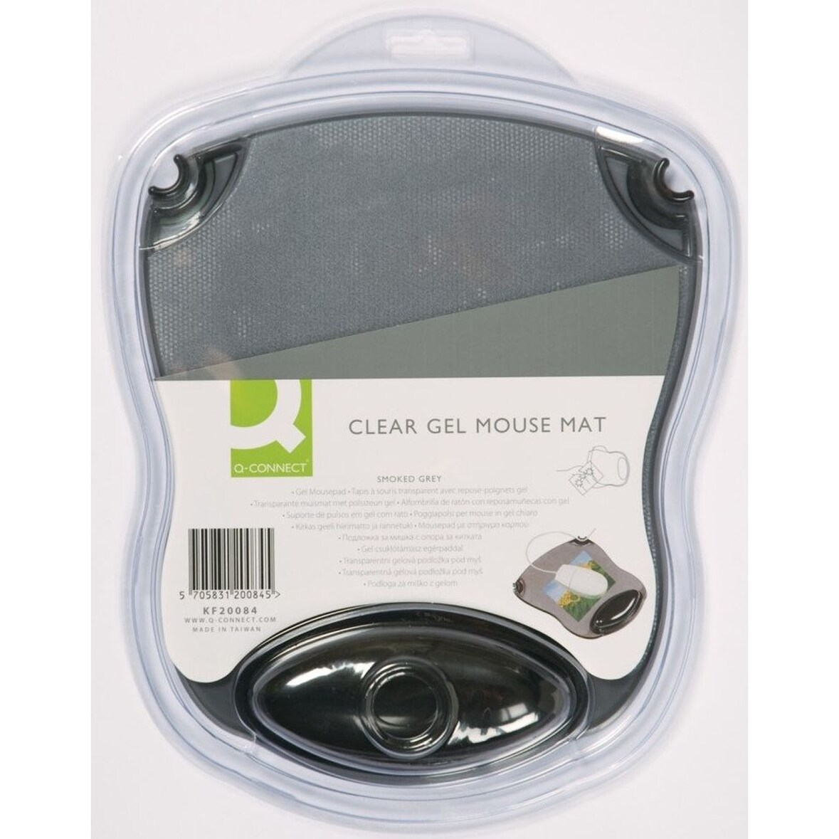 Mauspad mit Handgelenkauflage Gel transparent grau