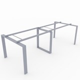 thumbnail of Oficit. Mesa de reuniones. Estructura metálica Marco Abierto gris plata con tablero nogal. Fabricado en España. Medidas: 240x100cm (largo x ancho)