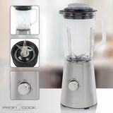 thumbnail of Proficook UM 1213 Amerikanischer Standmixer, 1-Liter-Glasbehälter, 2 Geschwindigkeiten + Impuls, Eispickel-Funktion, Edelstahlklingen. 500W Silber