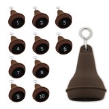 thumbnail of CombiCraft Mayfair Schlüsselanhänger Braun 70x40 mm - 10er Pack mit den gravierten Zahlen 1-10