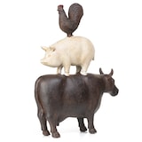 thumbnail of Moritz Deko-Figur Kuh Schwein und Hahn stehen aufeinander aus Polyresin Dekorations Idee Standdeko Tierwelt Statue Skulptur
