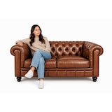 thumbnail of Chesterfield Bank - 2 Zits - Kaneel Bruin - Leer - Sofa - Bankstel - Chesterfield