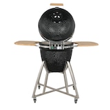 thumbnail of Tarrington House Barbacoa de carbón Kamado Naggado, Ø 47 cm, cocción Divide & Conquer, mesas auxiliares, móvil, cerámica/acero inoxidable, negro