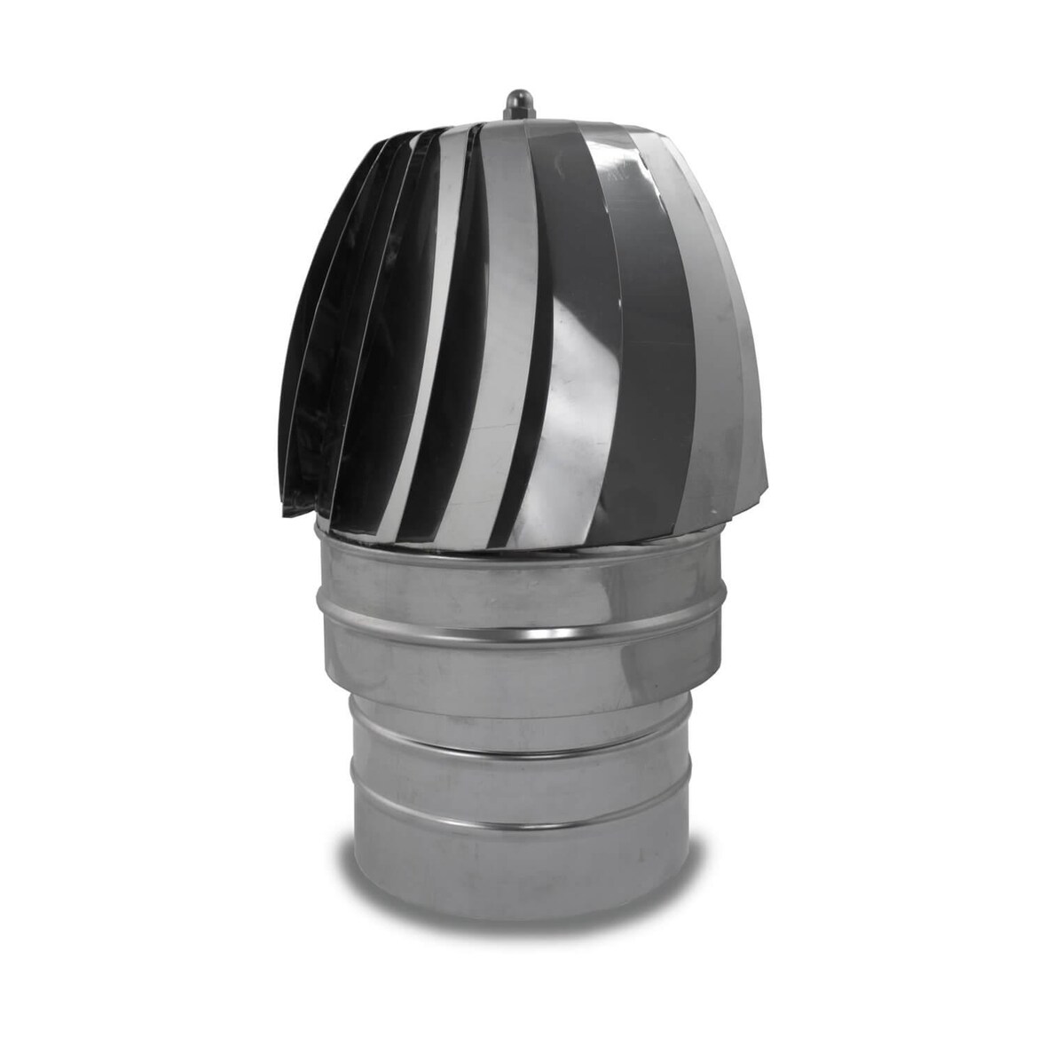 CAEXVEN Sombrerete Aspirador Giratorio 110 mm de diámetro en Acero Inoxidable - Serie Lisa y Helicoidal