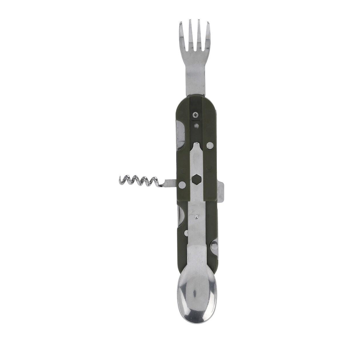 Taschenmesser Edelstahl 11cm mit 5 Funktionen Kunststoffgriff Tasche rostfrei Outdoor Messer Besteck Multifunktionsmesser Mehrzweckmesser
