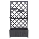 thumbnail of Canteiro elevado HWC-P68, plantador/caixa de flores treliça treliça suporte prateleira caixas suspensas madeira FSC® 135x70x30cm ~ cinzento antracite