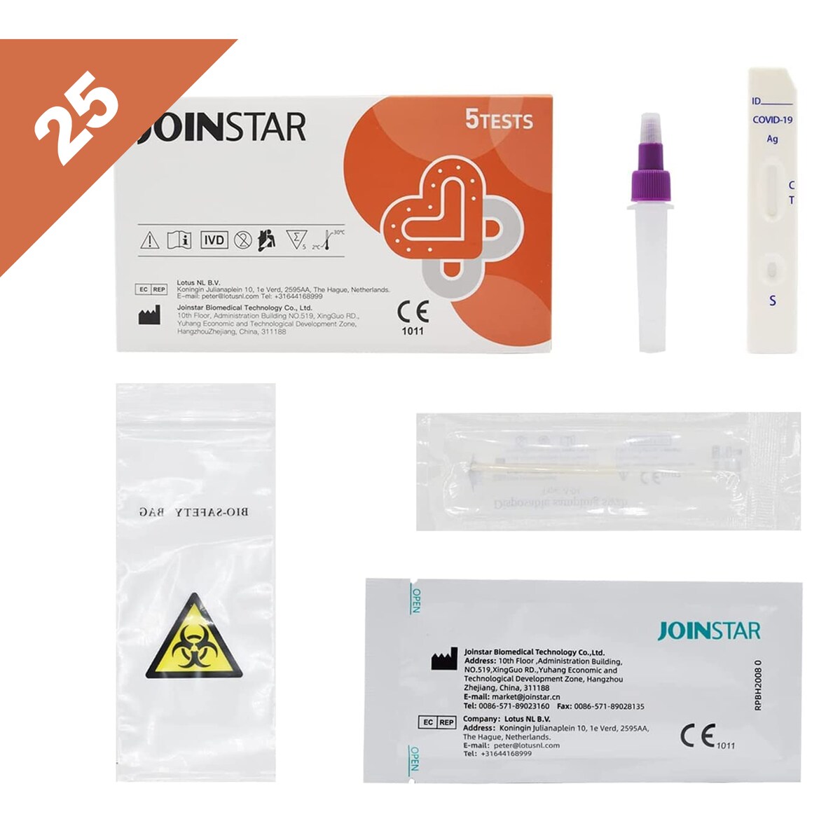 25x Covid-19 Antigen Nasenabstrich Corona Selbsttest SARS-CoV-19 Joinstar Nasal