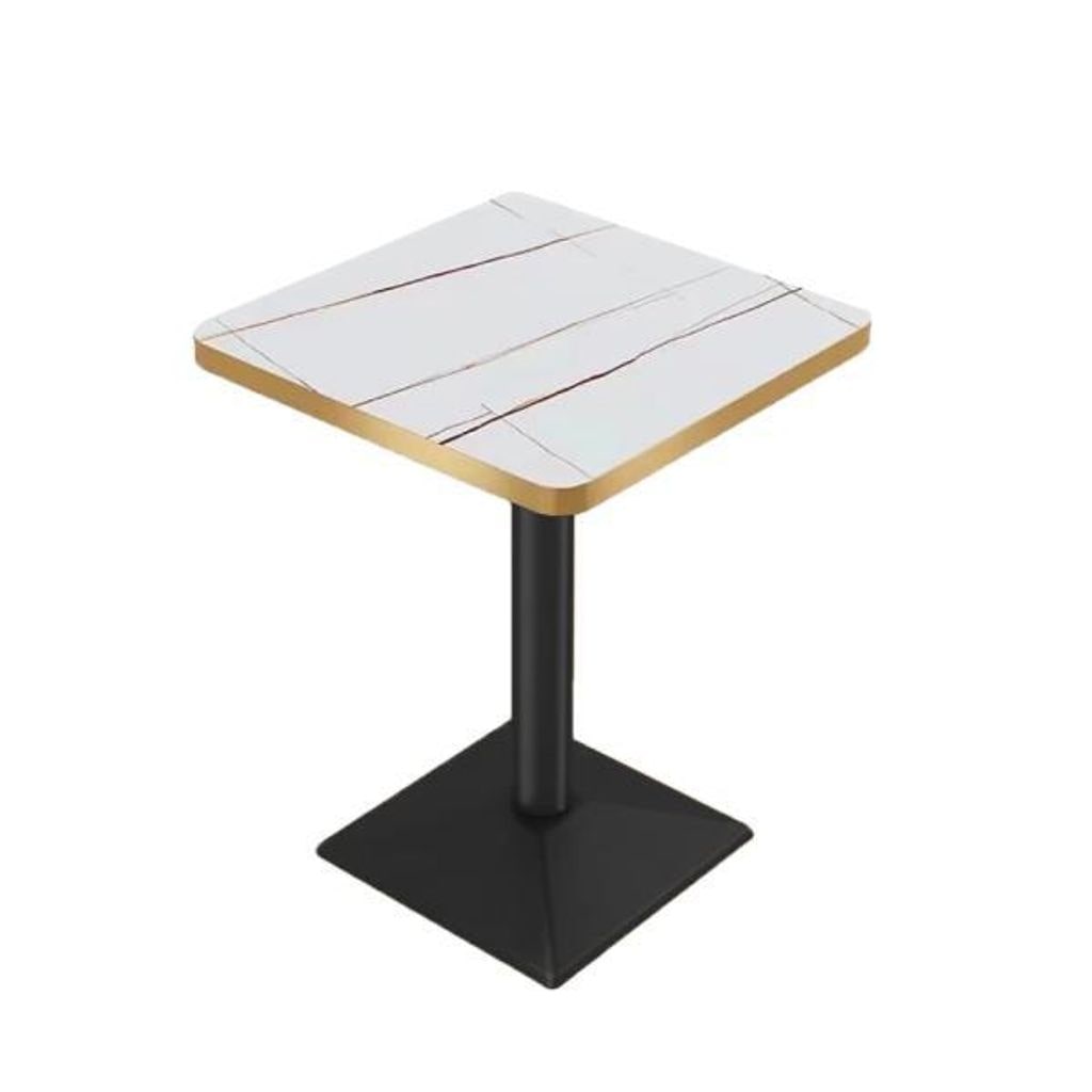 Gastronomiemöbel Cafe Bar Restaurants Einrichtung WeißerDesktop Schwarze Tischbeine Quadratischer Tisch Bistrotisch JB60CM