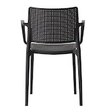 thumbnail of Lot de 4 chaises de terrasse en plastique noir - Oviala