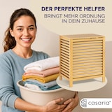 thumbnail of CASARIA® Wäschekorb mit Deckel Wäschesack Bambus 70L Wäschesammler 62x51x36cm