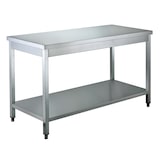 thumbnail of Tavolo lavoro in acciaio inox con ripiano 140x70x85 cm