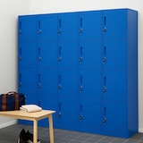 thumbnail of Cacifo HWC-P63, cofre de segurança Armário de cacifo 2 portas, 90x38x45cm aço ~ azul