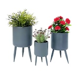 thumbnail of DanDiBo Blumentopf mit Füßen Pflanztopf Blumenkübel mit Beinen Metall Grau 3er Set 96260 Modern Pflanzenständer