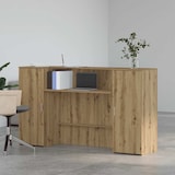 thumbnail of Bureau réception chêne artisanal 180x50x103,5cm bois ingénierie Modèle Atlas Infinite Essence