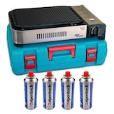 thumbnail of Plancha à gaz Barbecue grill 2100W Cuisson 30 x 24cm Piezo + 4 cartouches gaz + Mallette ALPEN