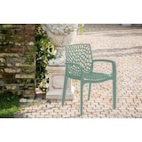 thumbnail of Fauteuil Saphir en polypropylène de haute qualité, coloris Vert Frosty, empilable. Marque Grandsoleil. Dimensions : 56,5x55x81 cm.