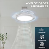 thumbnail of YOEVU Ventilador de techo Compact Mini con luz, motor DC, aspas plegables, mando a distancia
