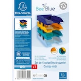thumbnail of Exacompta - Réf. 113202SETD - Set de 4 corbeilles à courrier COMBO MIDI Bee Blue - 34,6 x 25 x 24,3 cm - A4+ - couleurs assorties