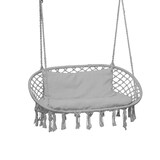 thumbnail of Doppel Hängesessel mit Kissen Hängekorb Hängeschaukel Hängematte Schwebesessel Hellgrau : Hellgrau