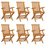 thumbnail of vidaXL Opklapbare tuinstoelen massief teak A1 : Uitvoering - met armleuning, Afmeting - 6 st.