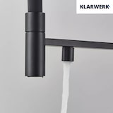 thumbnail of KLARWERK® Lana | Flex 3-Wege Armatur Edelstahl Schwarz matt|Filter Trinkwasser Wasserhahn Küche | Osmose Sprudel Mischbatterie U-Auslauf 3 Anschlüsse