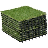 thumbnail of Outsunny césped artificial de 10 piezas alfombra césped artificial 30x30 cm con altura de hierba 25 mm anti-UV para jardín patio balcón